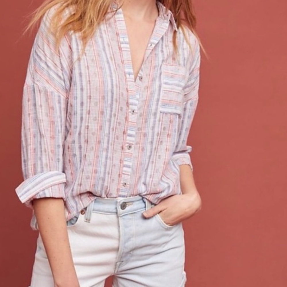 ANTHROPOLOGIE Maeve Breckenridge Button Down Shirt